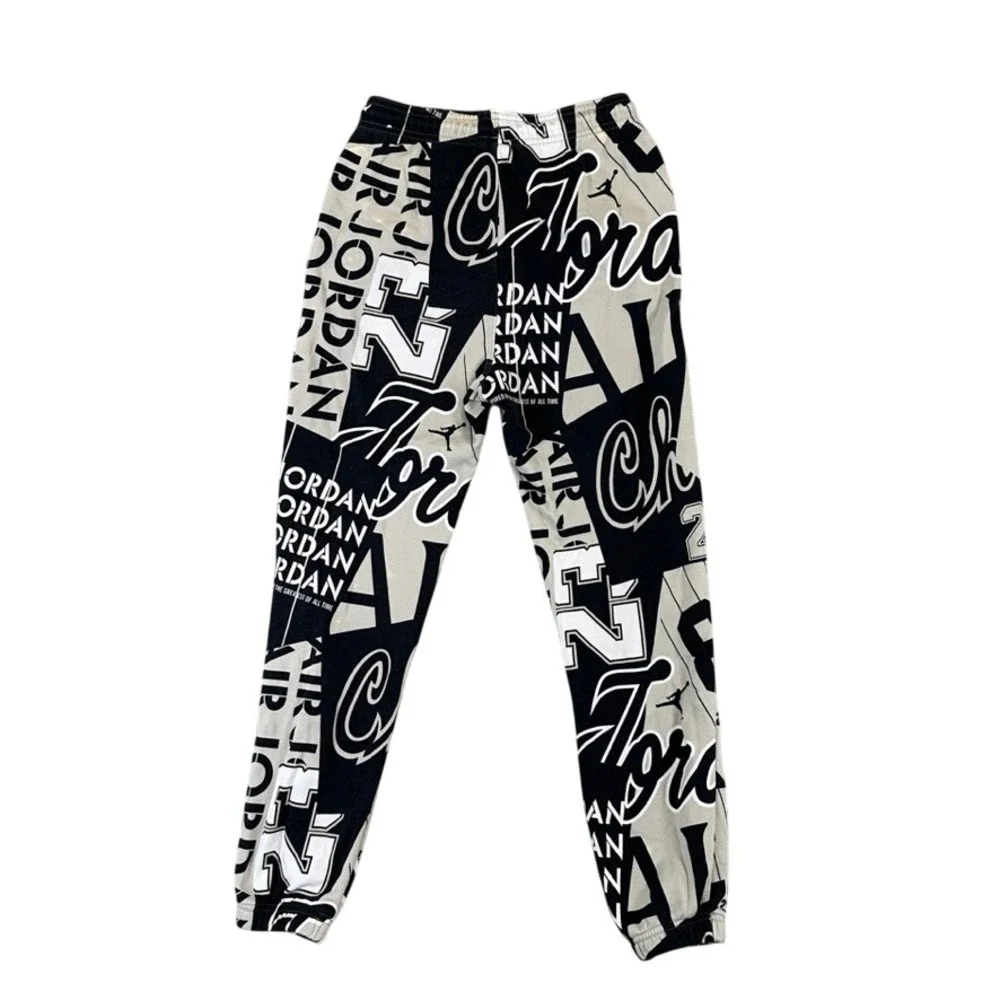Jordan Loose Fit Chicago All Over Print Sweatpants Black Tan XS